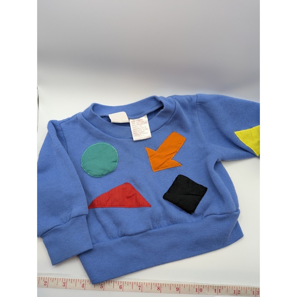 Funkins‎ Geometric Shapes Sweatshirt Vtg Size 12 Months Pullover Bright Colors